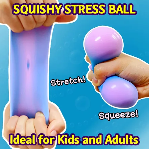 Vista 3 de Pelota antiestrés de masa blanda juguete para apretar (paquete de 1) Bolas estrujables para niños y adultos, divertida y suave que cambia