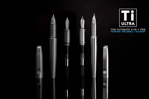 Vista 2 de BIG IDEA DESIGN Ti Ultra Pen - El bolígrafo de titanio 3 en 1 definitivo (lavado a la piedra)