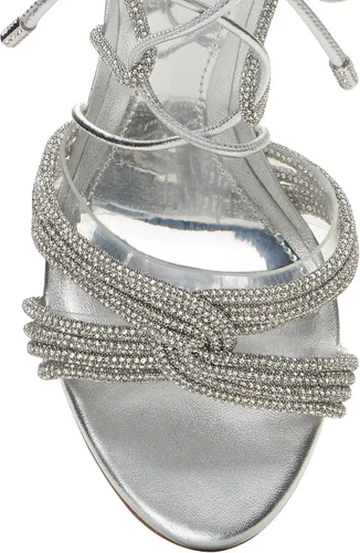Vista 8 de Vince Camuto Aimery - Sandalias de vestir con tacón envolvente para mujer, Transparente plateado
