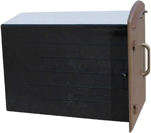 Vista 2 de MC-1402-BLK Manchester Fleur De Lis Logo Puerta Columna Mount Buzón Sin Bloqueo Negro