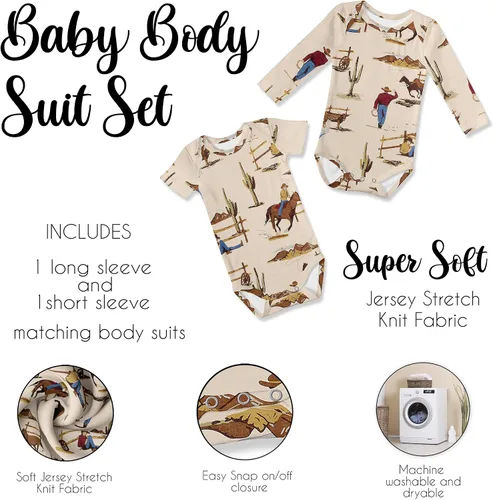 Vista 4 de Sweet Jojo Designs Baby Clothes Bodysuit Short Long Sleeve Newborn Infant Bodysuits