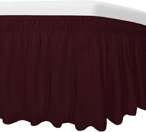 Vista 13 de Easy-Going - Falda de cama para cama Twin o Full, caída a medida de 18 pulgadas, con cinturón elástico ajustable, fácil de usar sin levantar el Beige