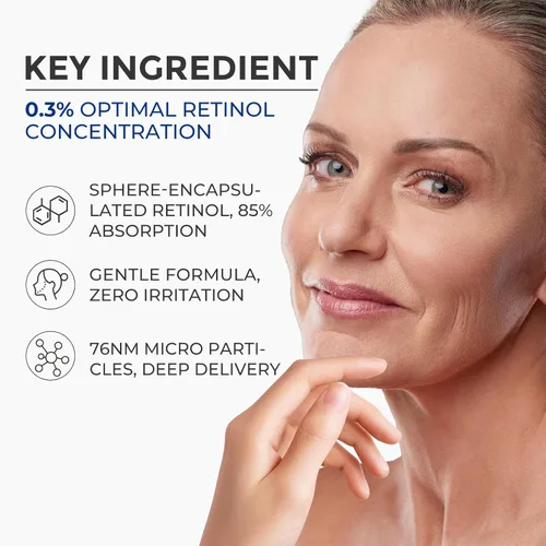 Vista 9 de Suero de retinol para cara, suero antienvejecimiento, colágeno retinoide con vitamina E rejuvenecimiento facial de líneas finas rápidas, iluminador