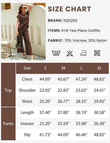 Vista 5 de Zaxqunty Conjuntos de 2 piezas para mujer, conjuntos de suéter, chaleco de punto, pantalones de cintura elástica