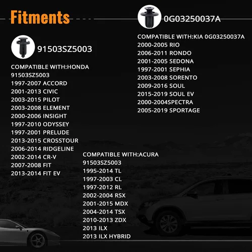 Vista 6 de Kit de clips de retención de automóvil de 6 tamaños, clips para panel de moldura de puerta automática, accesorios de repuesto de tornillos