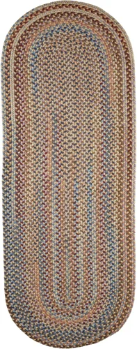 Vista 82 de Tapete reversible de lana, texturizado, grueso, trenzado. , Lana, Walnut