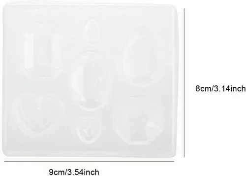 Vista 4 de Fundición, silicona transparente facetada para joyería y fabricación de manualidades