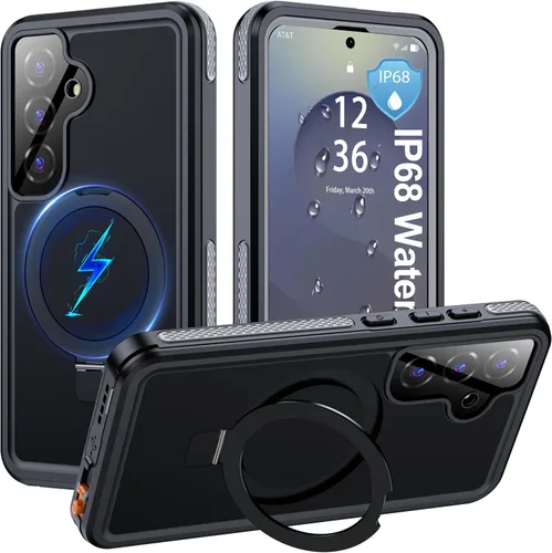 Vista 26 de ANTSHARE Funda impermeable IP68 para Samsung Galaxy S24 Ultra, compatible con MagSafe, protector de pantalla y lentes integrado, protección