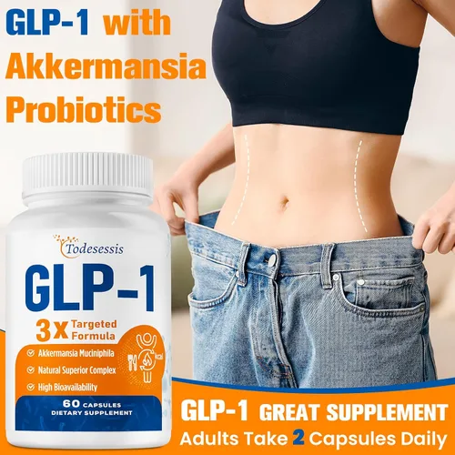 Vista 6 de Suplemento GLP-1 para mujeres, fórmula dirigida 3X, suave para el estómago, GLP-1 con probiótico Akkermansia, berberina HCI e inulina de achicoria