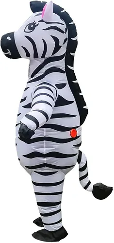 Vista 2 de RHYTHMARTS Disfraz inflable de cebra disfraz de Navidad para adultos
