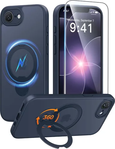 Vista 20 de FNTCASE Funda para Samsung Galaxy Z Flip 8 con soporte magnético giratorio de 360 grados, color negro Compatible con MagSafe, protección completa