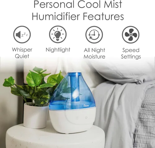Vista 6 de Crane Humidificador ultrasónico de niebla fría, azul y blanco