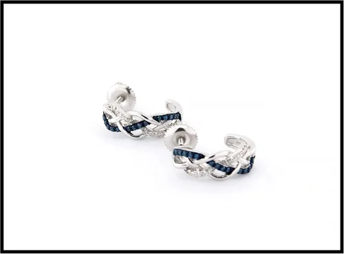 Vista 3 de Dazzlingrock Collection - Pendientes de aro para mujer, plata de ley (0,33 quilates)