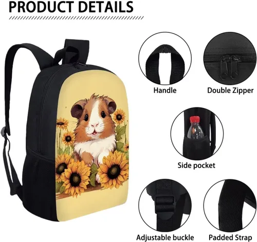 Vista 18 de HUGS IDEA Los animales frescos 3D niños escuela libro bolsa niños impresión mochilas, Baloncesto, Moderno