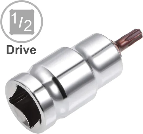 Vista 3 de uxcell Longitud del acero 180.4 ft m del zócalo S2 de la broca Torx de la impulsión de 1/2 pulgada T25