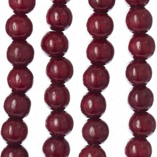 Vista 2 de Guirnalda burdeos con cuentas de madera de 9 pies, multicolor