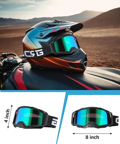 Vista 5 de CRG Sports Gafas de motocicleta ATV Dirt Bike Gafas Off Road Racing Motocross Gafas para hombres, mujeres y adultos