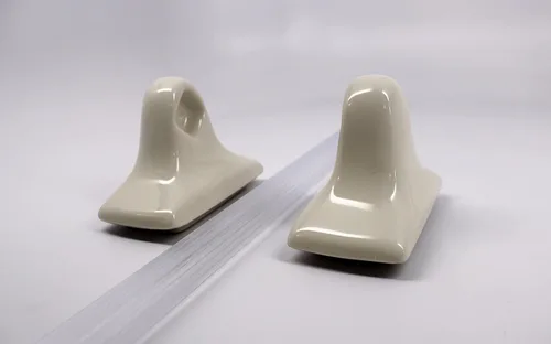 Vista 6 de Tenedos Kit de toallero de cerámica Bone Almond, accesorio de baño esmaltado, instalación con azulejos (no para superficie plana), duradero