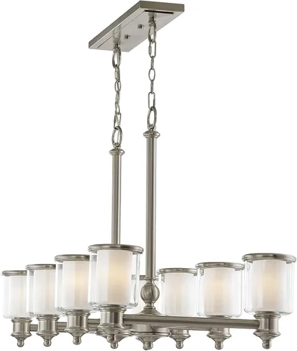 Vista 3 de Livex Lighting 40208-91 - Lámpara de araña lineal de transición con ocho luces de Middlebush Collection en Pwt, Nckl, B/S, Slvr. acabado, 41.75