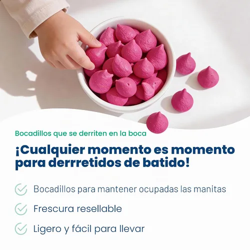 Vista 4 de Amara Smoothie Melts - Beets n' Berries - Snacks orgánicos para bebés con frutas y verduras - Yogur derretido a base de plantas - Snack saludable