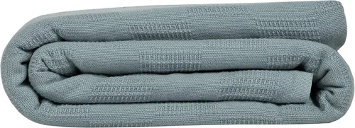 Vista 11 de Linteum Textile Supply Manta térmica (azul, individual) de larga duración y duradera sin enganches, hecha de material 100% algodón para el hogar, 66