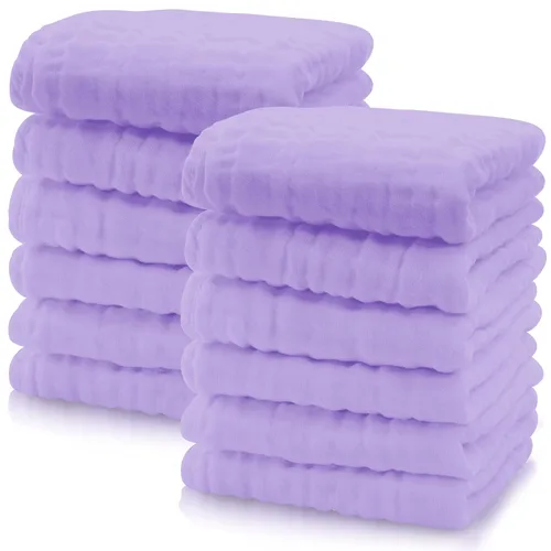 Vista 20 de Cute Castle Paquete de 24 paños de muselina para bebé, 100% algodón, ultra absorbentes, grandes, 20 x 10 pulgadas, trapos de leche súper Aguamarina