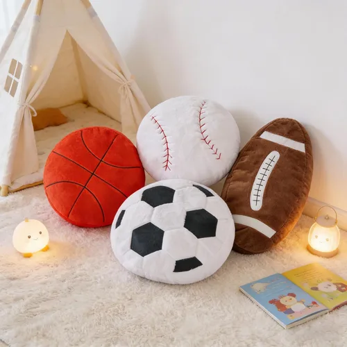 Vista 5 de Almohada de fútbol, almohada suave y esponjosa con forma de fútbol, almohada de fútbol de felpa de 15.7 pulgadas, almohada de fútbol de la Copa
