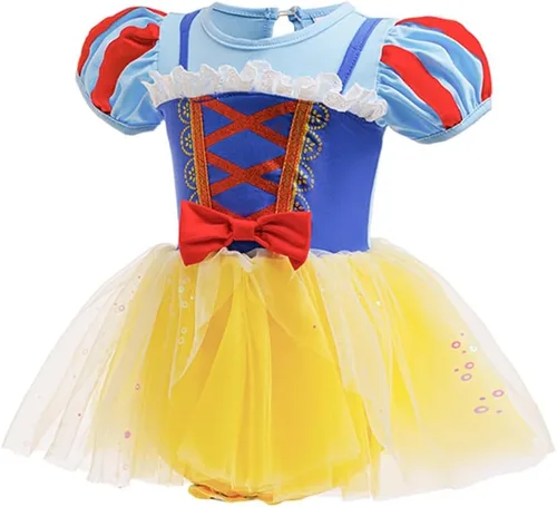 Vista 204 de Disfraz de princesa de Belle Sofía Blancanieves para niñas pequeñas, disfraz de princesa, Navidad, Halloween, mameluco con diadema