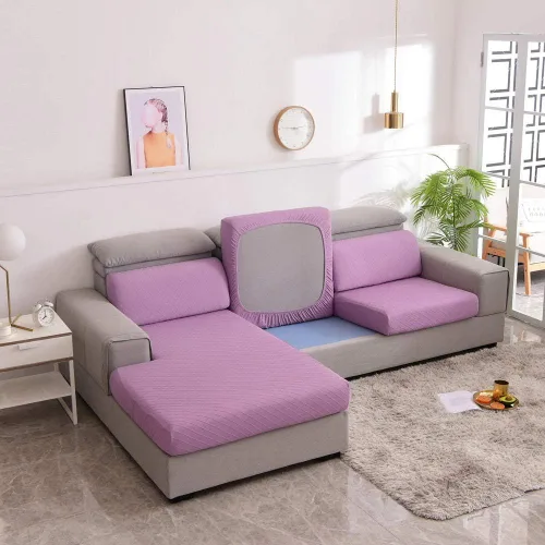 Vista 16 de Protege el cojín del sofá, funda de asiento de silla/sofá biplaza, protectores de cojín de alta elasticidad, poliéster y elastano, protege el cojín