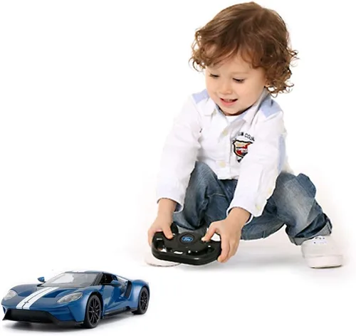 Vista 9 de RASTAR Auto RC 1/14 Ford GT Control remoto RC Race Toy Car para niños, puertas abiertas por manual, azul (2.4 GHz)