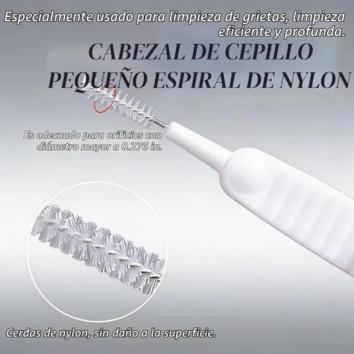 Vista 5 de Cepillo de limpieza para cabezal de ducha, cepillo de limpieza antiobstrucción, cepillo de limpieza mejorado para cabezales de ducha, cepillos de 10