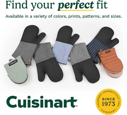 Vista 7 de Cuisinart Mini manoplas para horno, paquete de 2, agarre de neopreno Negro