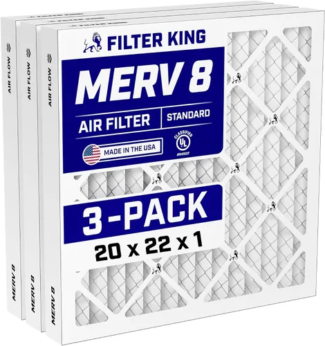 Vista 248 de Filter King Filtro de aire de 5.5x13.5x1 Paquete de 3 Filtros plisados MERV 8 HVAC para horno A/C Fabricado en Estados Unidos Tamaño real