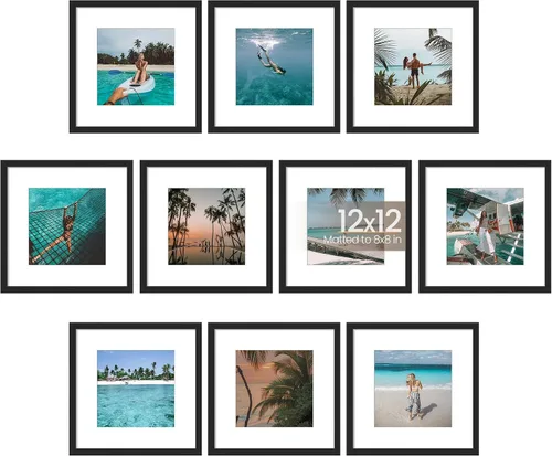 Vista 20 de upsimples Juego de 10 portarretratos de 4 x 6, para exhibir fotos de 3.5 x 5 con paspartú o 4 x 6 sin marco de fotos, collage para pared o mesa