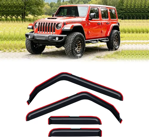 Vista 11 de Protectores de lluvia en canal para Jeep Grand Cherokee L 2021-2026, protectores de visera de ventana, deflector de ventilación, sombra viento humo