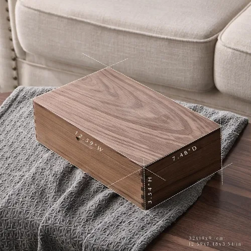 Vista 2 de Beexchange Joyero de madera de nogal negro, hecho a mano, caja de joyería clásica. Joyeros y organizadores para mujeres, hombres y niñas