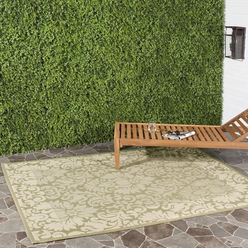 Vista 24 de SAFAVIEH Courtyard Collection - Alfombra de pasillo, 2 pies 3 pulgadas x 6 pies 7 pulgadas, color verde oliva y natural, no desprende pelusa