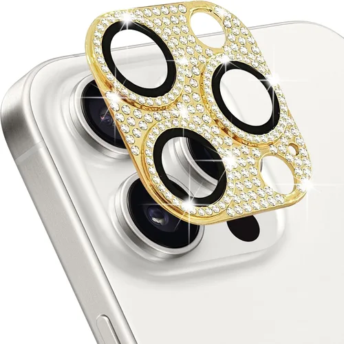 Vista 8 de Protector de lente de cámara para iPhone 13 & iPhone 13 Mini, brillante con diamantes de imitación 3D con purpurina, cubierta de cámara de vidrio