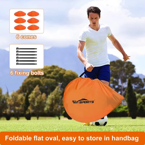 Vista 3 de Win SPORTS Redes de fútbol portátiles plegables Pop Up Pro 2 con estuche de transporte y conos de entrenamiento, práctica en patio trasero, escuela
