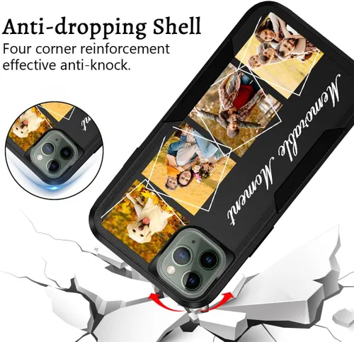 Vista 4 de Fundas de teléfono personalizadas con múltiples imágenes para iPhone 11 Pro Max, imágenes personalizadas, protección contra caídas, cuerpo completo