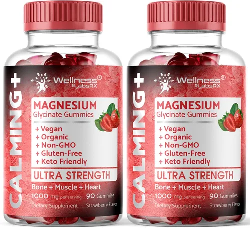 Vista 11 de Gomitas de glicinato de magnesio, 1000 mg - Suplemento de magnesio para apoyar la relajación, la salud del corazón - Gomitas de magnesio calmadas