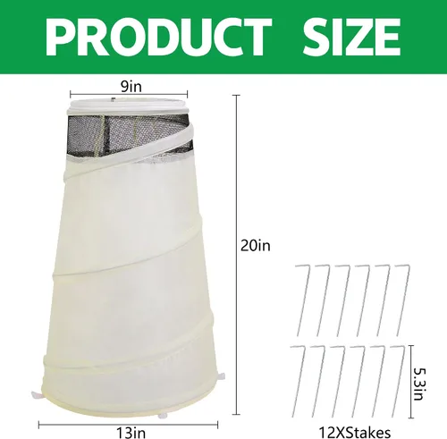 Vista 2 de Conos de Rosa Emergentes de 20" x 13" x 9" para Protección en Invierno, Cubierta Protectora de Collares de Rosa de Invierno, Cubierta Protectora
