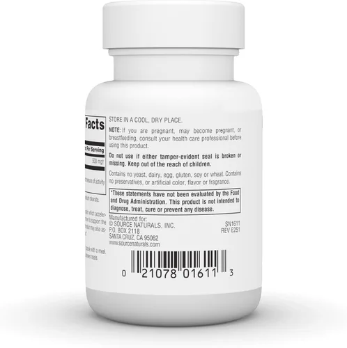 Vista 4 de Source Naturals Enzima de piña bromelina - 2,000 GDU/GRAM - 500mg - 30 Cápsulas