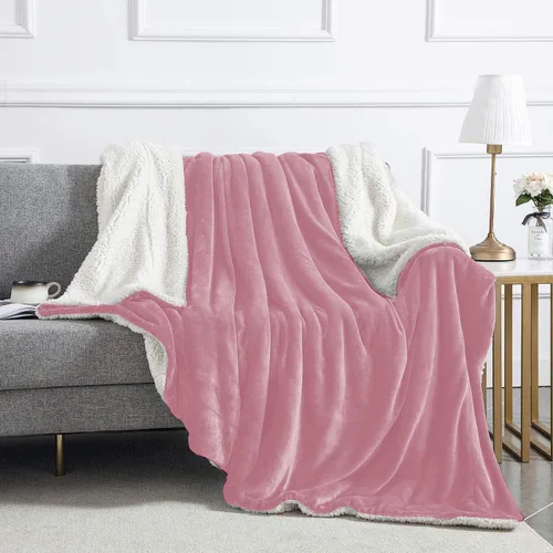 Vista 3 de IR Imperial Rooms Mantas Sherpa de color rosa bebé tamaño King para cama – Paquete al por mayor de 9 mantas Sherpa – Manta suave y esponjosa