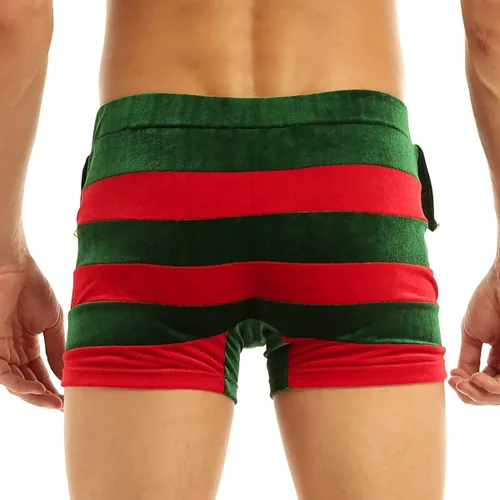 Vista 2 de TiaoBug Disfraz de terciopelo para hombre, diseño de Navidad, cosplay, con gorro de Papá Noel, ropa