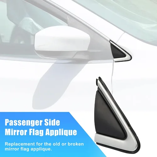 Vista 3 de X AUTOHAUX Aplique de bandera de espejo lateral del pasajero para Nissan Sentra 2013-2019 RH espejo bandera cubierta derecha puerta esquina acabador