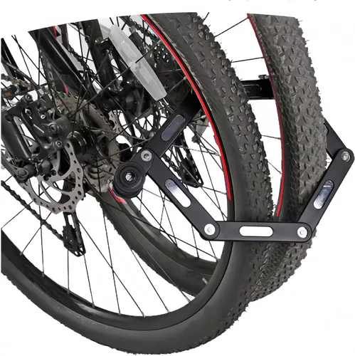 Vista 6 de Cerradura plegable de bicicleta de 35.4 pulgadas con 3 llaves y kit de soporte de montaje para bicicletas, scooters eléctricos, antirrobo