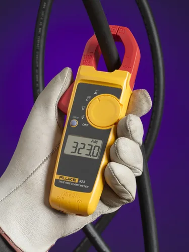 Vista 5 de Fluke 323 Medidor de Abrazadera para Electricistas Comerciales/Residenciales, Mide Corriente CA hasta 400 A, Mide Voltaje CA/CC hasta 600 V