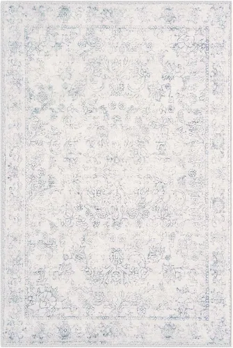 Vista 150 de jinchan Lima - Alfombra simétrica floral geométrica lavable, alfombra de entrada de medio círculo de 2 x 3, alfombra de media luna, suave y Azul