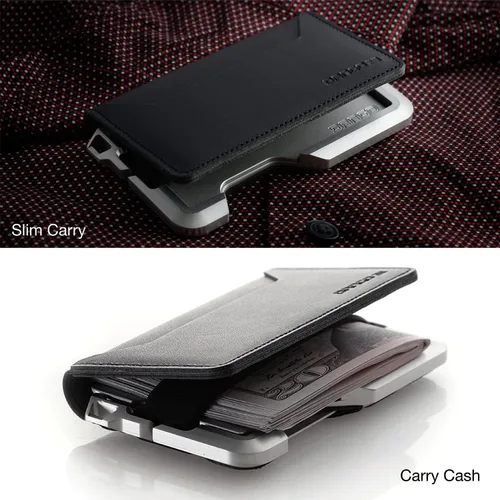 Vista 5 de Dango D01 Dapper EDC Wallet - Hecho en Estados Unidos - Cuero genuino, aluminio CNC y bloqueo RFID